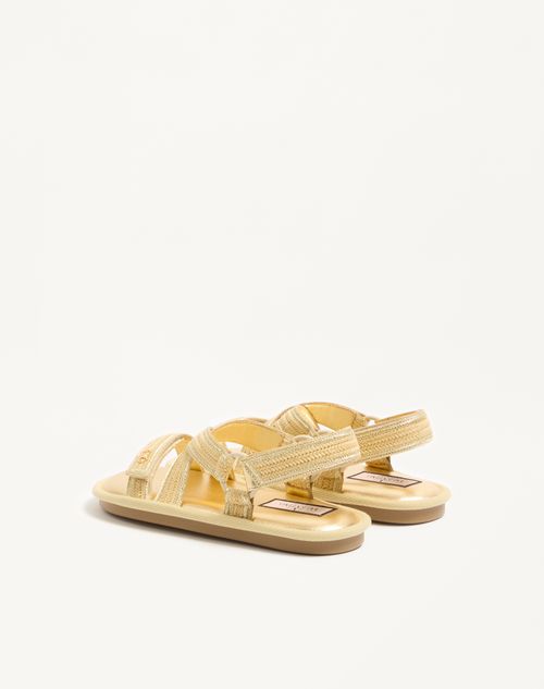 Valentino Garavani - Sandales Lake Powell Brodées Au Crochet - Coquille/or - Femme - Sandales