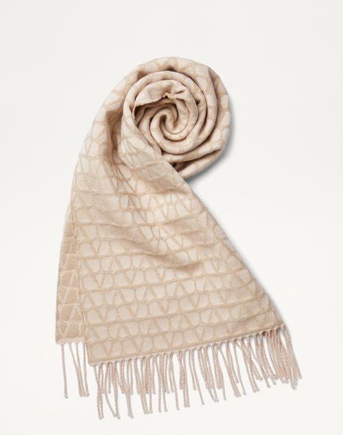 Valentino Garavani Toile Iconographe Wool Scarf Woman Beige Uni