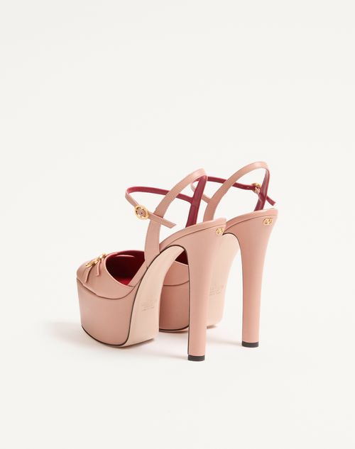 Valentino Garavani - Escarpins À Plateau Crasher En Cuir De Chevreau, Talon : 145 mm - Rose - Femme - Escarpins Et Slingbacks