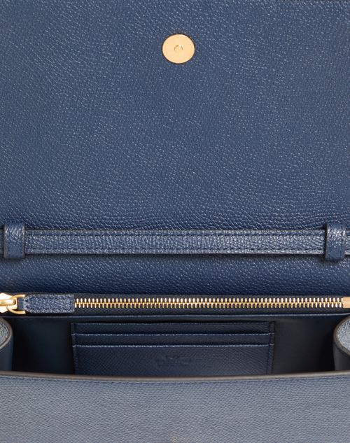 Valentino Garavani - Minibolso De Hombro Vlogo Signature En Tejido Jacquard Con Estampado Floral - Azul/marfil - Mujer - Bolso De Mano