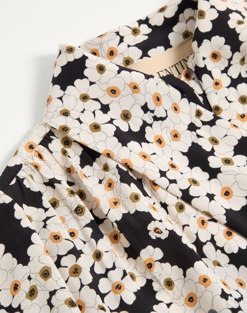 Valentino - Hemd Aus Crêpe De Chine Mit Après L'hiver Primula-print - Multicolor - Frau - Blusen Und Tops