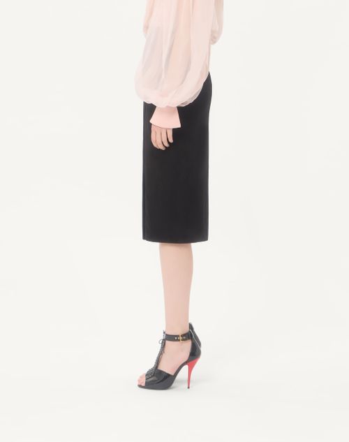 Valentino - Suede Skirt - Black - Woman - Skirts