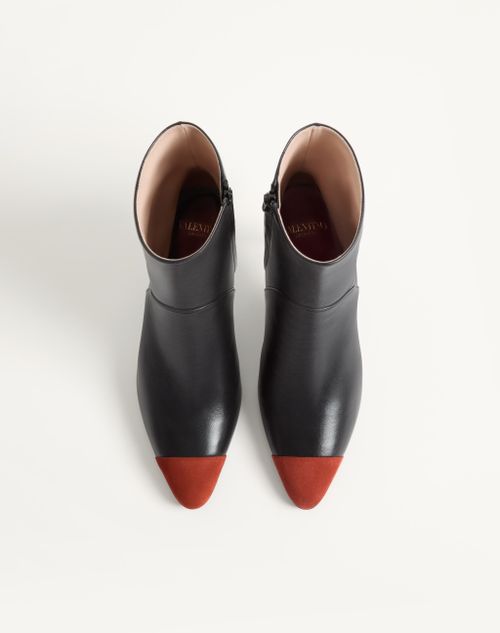 Valentino Garavani - Sinead Ankle Boot In Nappa And Suede 85mm - Black/rust - Woman - Boots And Ankle Boots