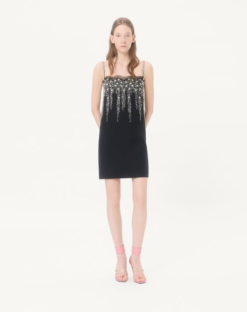 Valentino - Embroidered Crepe Couture Short Dress - Black - Woman - Dresses