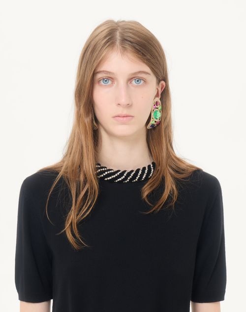 Valentino - Valentino Embroidered Wool Sweater - Black - Woman - Knitwear