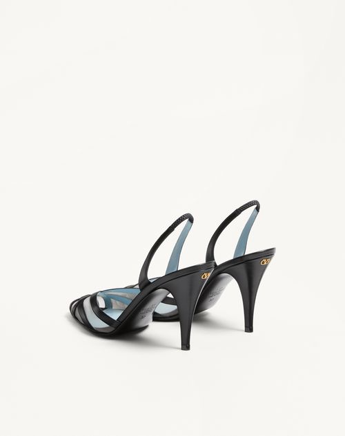 Valentino Garavani - Impudance Slingback Pumps In Kidskin And Mesh 90mm - Black/nude - Woman - Pumps