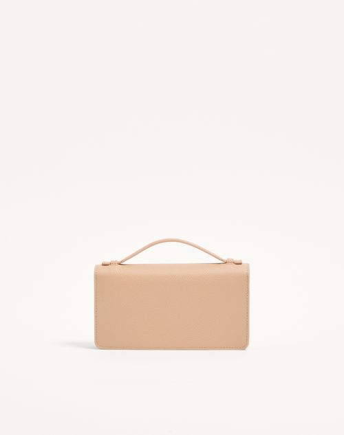 Valentino Garavani - Vlogo Signature Grainy Calfskin Wallet With Chain - Rose Sand - Woman - Wallets And Small Leather Goods