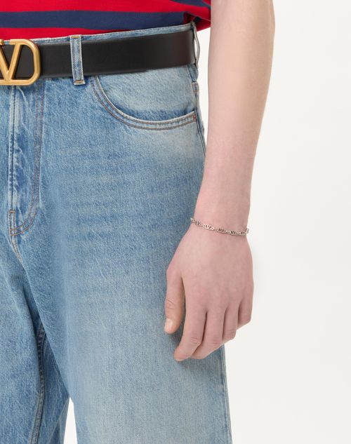 Valentino Garavani - Vロゴ シグネチャー メタル ブレスレット - パラジウム - メンズ - ジュエリー