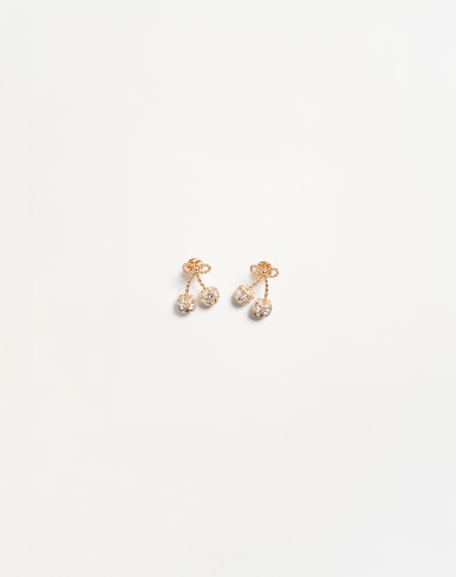 Valentino Garavani Boucles D'oreilles Cherryfic En Métal Et Cristaux Swarovski® Femme Or/cristal Uni In Multi