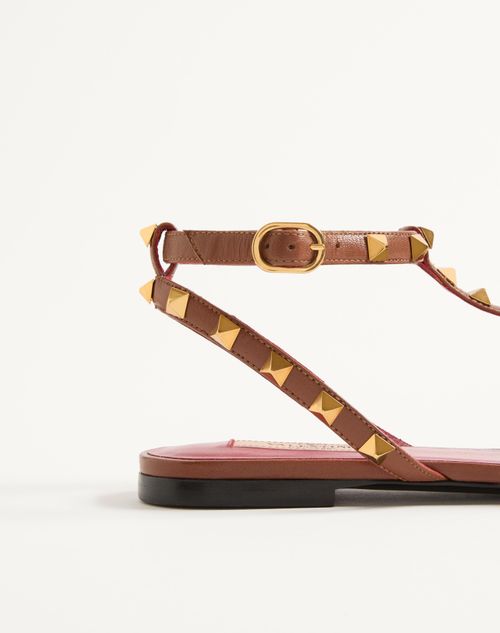 Valentino Garavani - Studdy Kidskin Sandal - Tobacco - Woman - Sandals