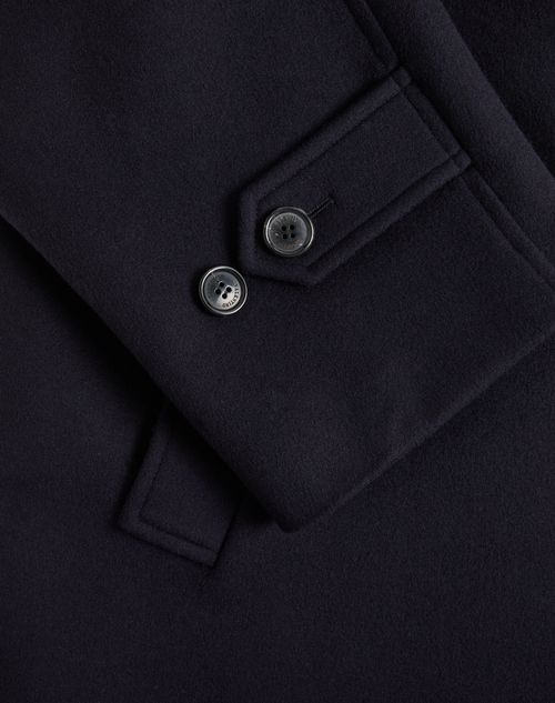 Valentino - Single-breasted Wool And Cashmere Coat - Night - Man - Coats And Blazers