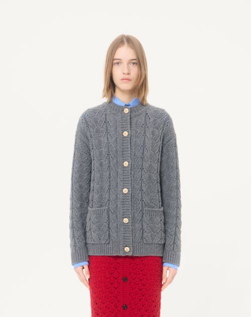Valentino - Valentino Wool And Cashmere Cardigan - Grey - Woman - Knitwear