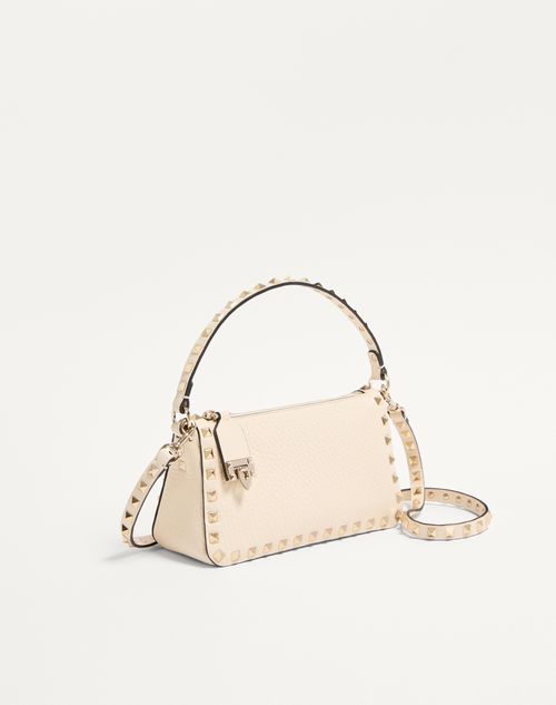 Valentino Garavani - Small Rockstud Grainy Calfskin Crossbody Bag - Light Ivory - Woman - Bags