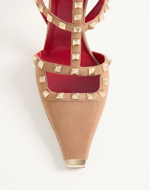 Valentino Garavani - Rockstud Suede Pumps 100mm - Camel - Woman - Pumps And Slingbacks