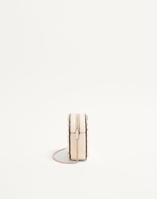 Valentino Garavani - Mini Rockstud Shoulder Bag In Grainy Calfskin - Light Ivory - Woman - Clutches