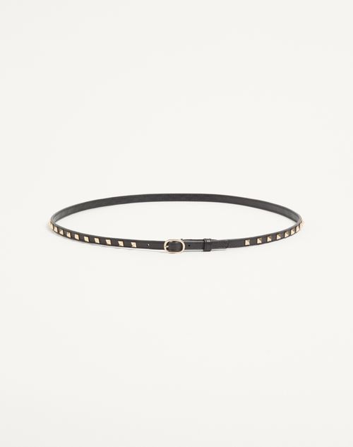 Valentino Garavani - Ceinture Valentino Garavani Rockstud En Cuir De Veau - Noir - Femme - Ceintures