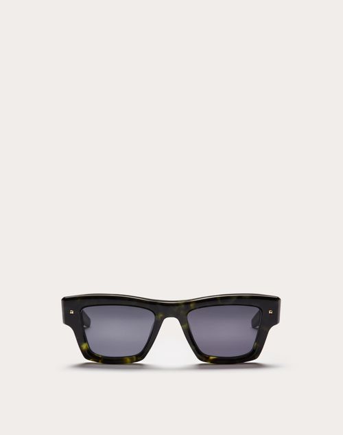 Valentino - XXII - RECTANGULAR ACETATE FRAME - Black - Unisex