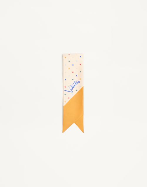 Valentino Garavani - Multicolor Starry Silk Bandeau Scarf - Vanilla/orange - Woman - Soft Accessories