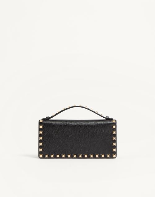 Valentino Garavani - Rockstud Wallet With Chain In Grainy Calfskin - Black - Woman - Wallets And Small Leather Goods