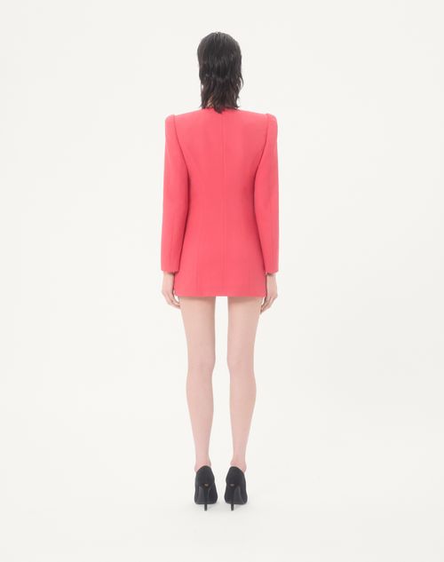 Valentino - Crispy Light Wool Jacket - Coral - Woman - Jackets And Blazers