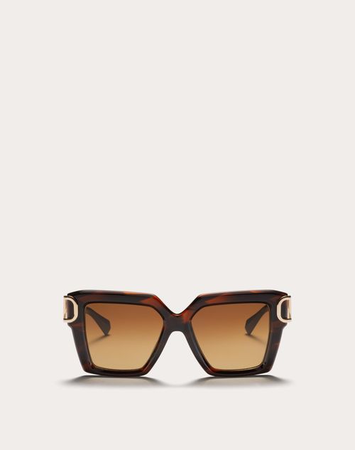 Valentino - I - Squared Acetate Vlogo Frame - Brown/gradient Brown - Woman