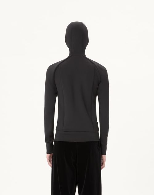 Valentino - Sudadera Valentino De Neopreno Con Capucha Y El Vlogo En Relieve - Negro - Hombre - Camisetas Y Sudaderas