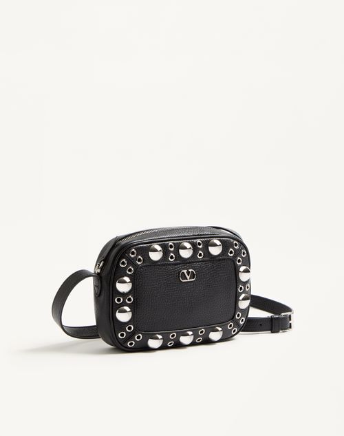 Valentino Garavani - Valentino Garavani Nellcôte Shoulder Bag In Grainy Calfskin - Black - Man - Shoulder Bags