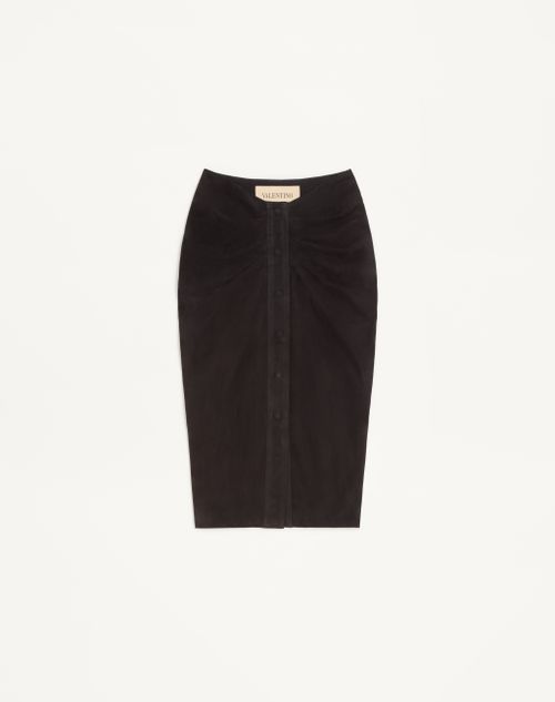 Valentino Suede Skirt Woman Black 36