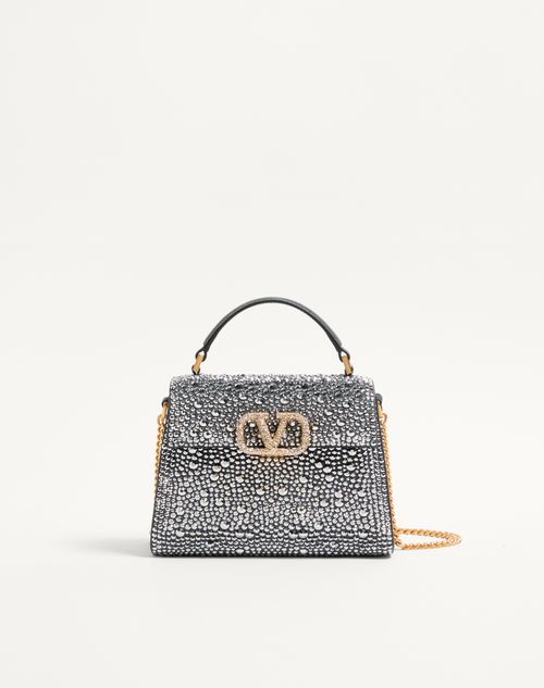 Valentino Garavani Garavani Mini Vsling Handbag With Rhinestones And Jewel Logo Woman Crys