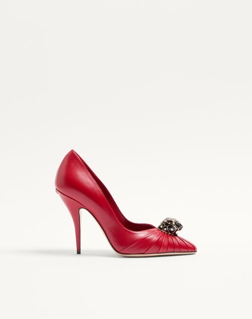 Valentino Garavani Valentino Garavani Panthea Pumps Aus Ziegenleder Mit Plissiertem Design, 105 Mm Frau Rot 35.5