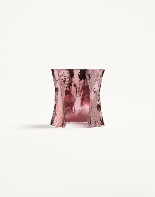 Valentino Garavani - Cuffy Laminated Metal Bracelet - Pink - Woman - Jewellery