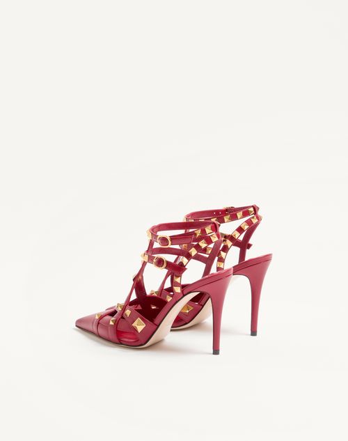 Valentino Garavani - Zapatos De Salón Studdy De Cabritilla Con Tacón De 100 mm - Rojo - Mujer - Salones