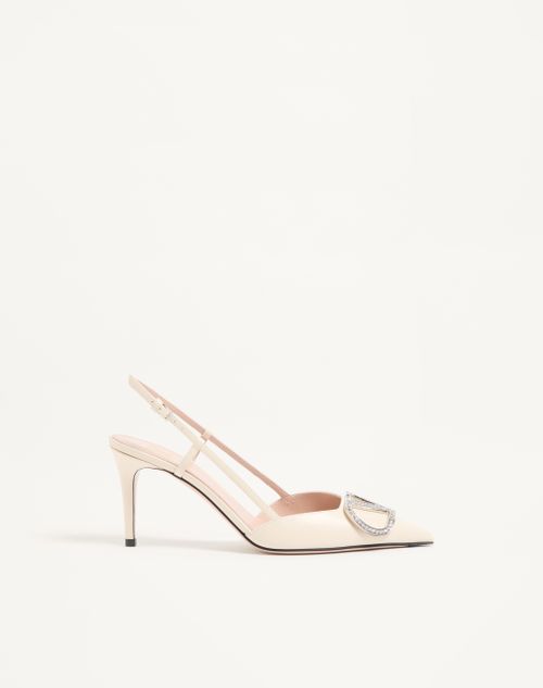 Valentino Garavani - Vlogo Signature Slingpumps Aus Kalbsleder, 80 Mm - Elfenbein - Frau - Pumps Und Slingbacks