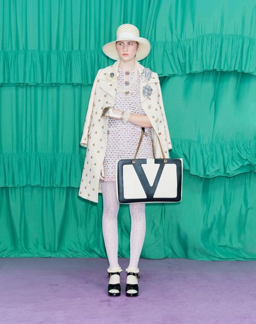 Valentino - Embroidered Wool Crepe Coat - Birch - Woman - Coats And Outerwear