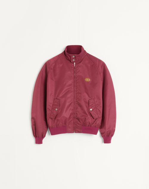 Valentino Ribbed Trim Jacket Featuring Vlogo Patch In Red