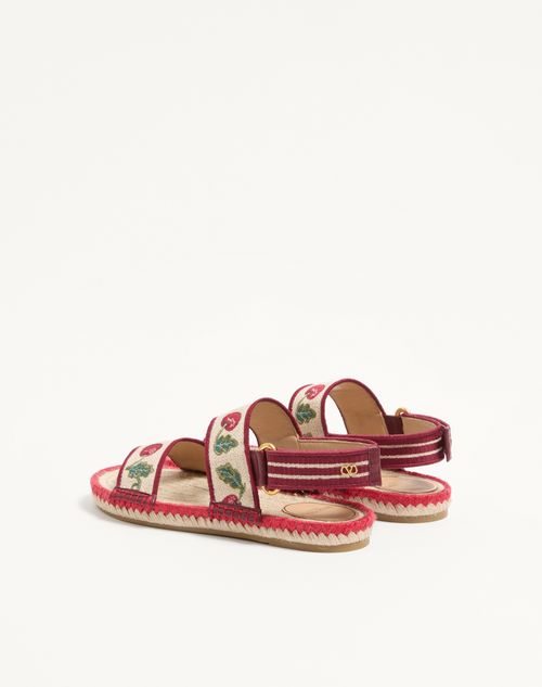 Valentino Garavani - Bribri Sandal With Cherryfic Embroidery - Multicolour - Woman - Sandals