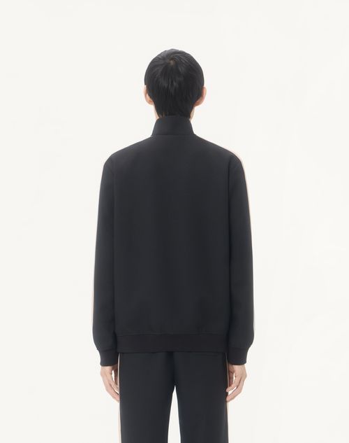 Valentino - Valentino Nylon Sweatshirt With Vgold - Black/butter - Man - T-shirts And Sweatshirts