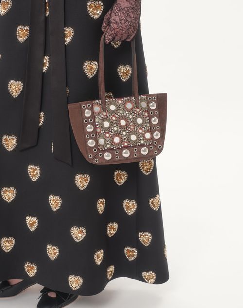 Valentino - Embroidered Crepe Couture Long Dress - Black/gold/silver - Woman - Gowns