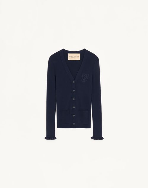 Valentino - Wool Cardigan - Night - Woman - Knitwear