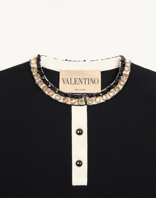 Valentino - Embroidered Stretch Viscose Dress - Black - Woman - Dresses