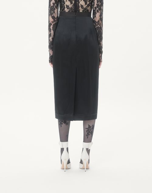 Valentino - Satin Skirt - Black - Woman - Skirts