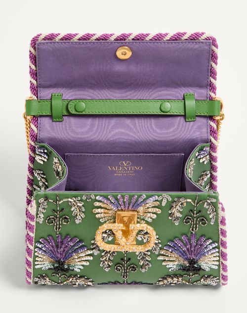 Valentino Garavani - Valentino Garavani Mini Vsling Embroidered Handbag With Jewel Logo - Multicolor - Woman - Top Handle Bags