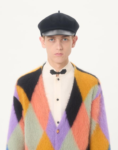 Valentino - Valentino Mohair Wool Cardigan With Rhombelle Pattern - Multicolor - Man - Knitwear