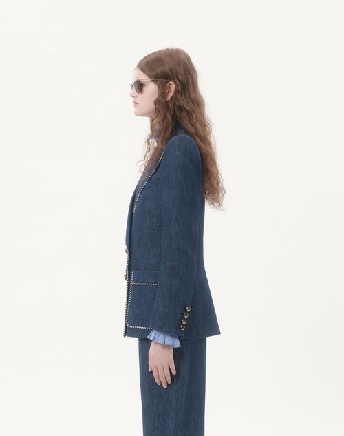 Valentino - Chambray Denim Jacket - Blue - Woman - Denim