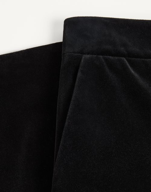 Valentino - Valentino Cotton Velvet Trousers - Black - Man - Pants And Shorts