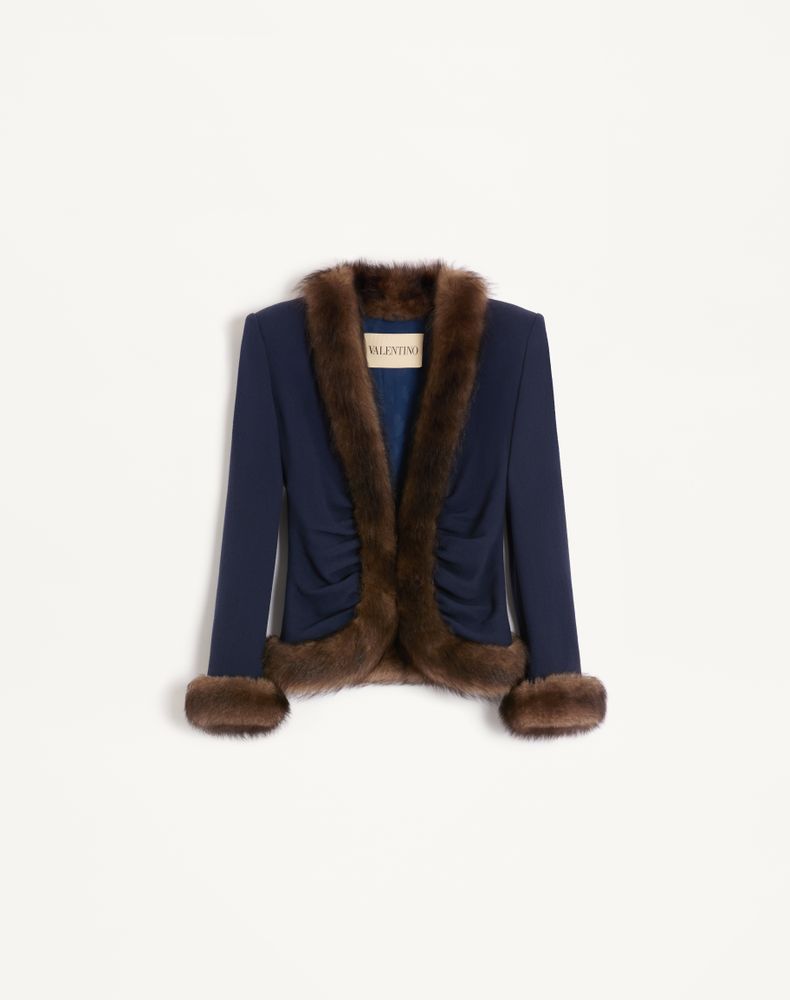 Valentino Women's Indigo Wool Crepe Jacket Woman 50