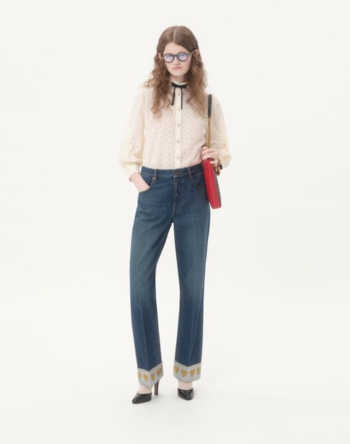 Valentino - Denim Pants - Denim - Woman - Denim