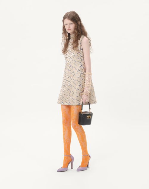 Valentino - Lycra Lace Tights - Flower Orange - Woman - Soft Accessories