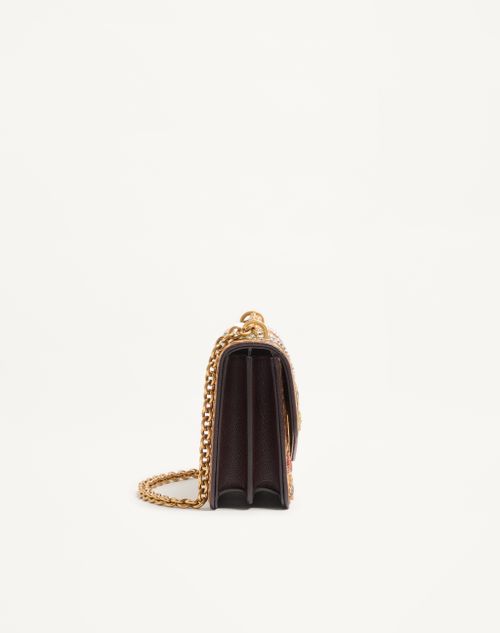 Valentino Garavani - Valentino Garavani Vain Embroidered Shoulder Bag In Pony-effect Calfskin. - Multicolour - Woman - Shoulder Bags