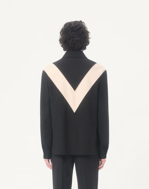 Valentino - Valentino Nylon Gabardine Jacket With Inlaid V And Vlogo Patch - Black - Man - Outerwear